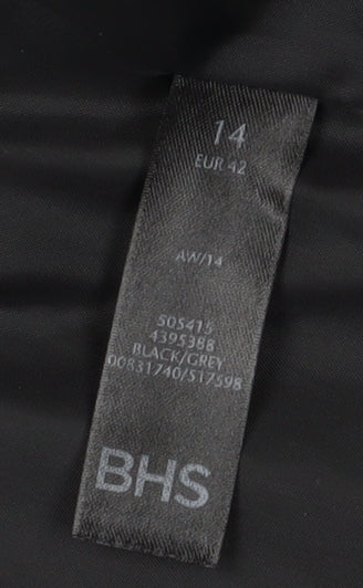 Womens UK Size 14 BHS Black Overcoat