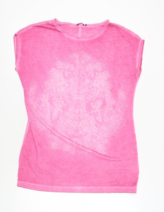 Womens UK Size XL Sandwich Pink Basic T-Shirt