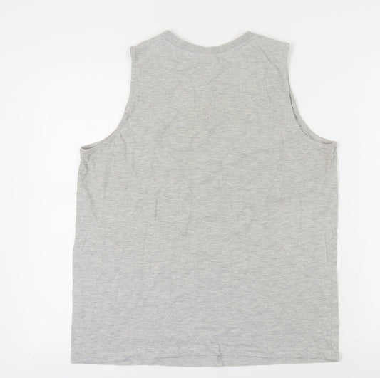 Back view of Disney Grey Cartoon Tank Top -, size 16, unisex sleek casual