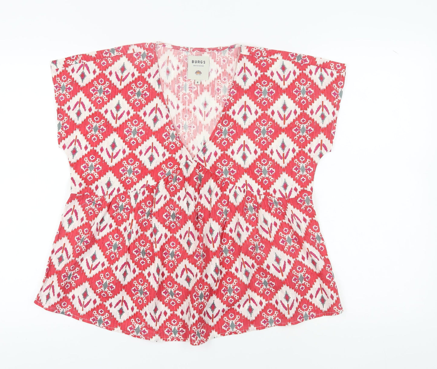 Womens UK Size 8 Burgs Red  Blouse