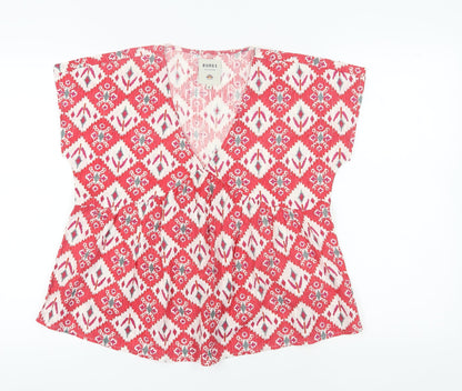 Womens UK Size 8 Burgs Red  Blouse
