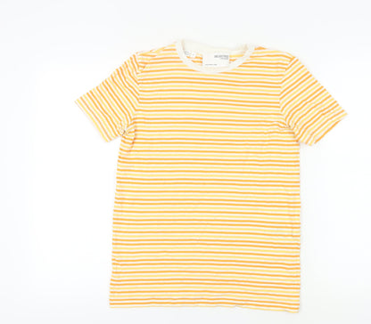 Womens UK Size S Selected Femme Yellow Basic T-Shirt