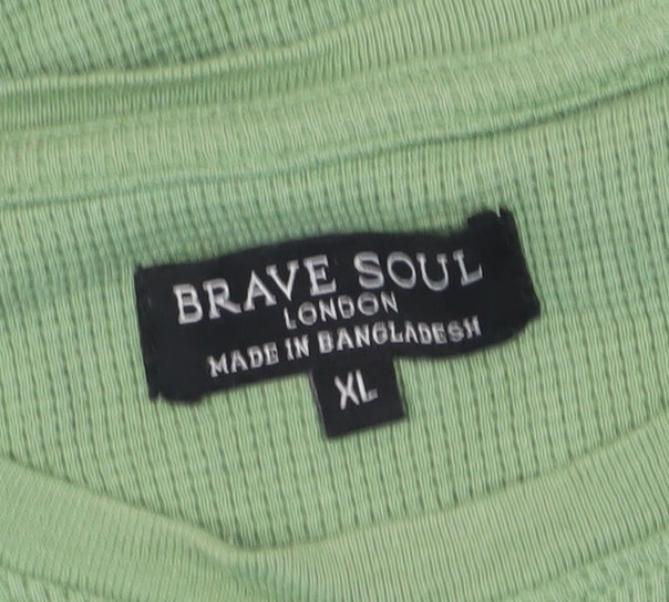 Mens UK Size XL Brave Soul Green  T-Shirt