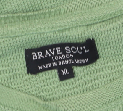Mens UK Size XL Brave Soul Green  T-Shirt