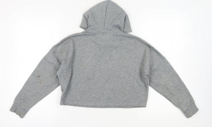 Puma Girls Grey Hoodie 11-12 Years Pullover Graphic Print