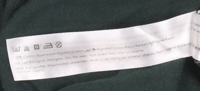 Jack Wills Womens Green T-Shirt, Size 10, Embroidered Crew Neck