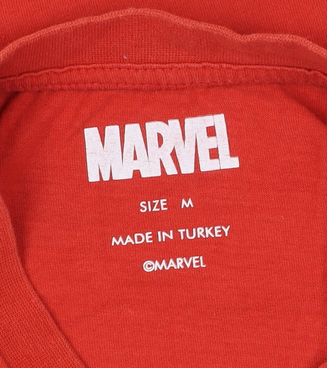 Marvel Deadpool Men's Red Cotton T-Shirt, Size M