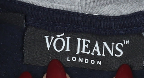 Voi Jeans Men's Black Pullover Hoodie, Size S, Logo Accent