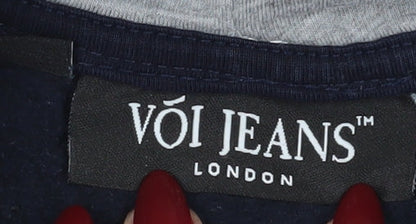 Voi Jeans Men's Black Pullover Hoodie, Size S, Logo Accent