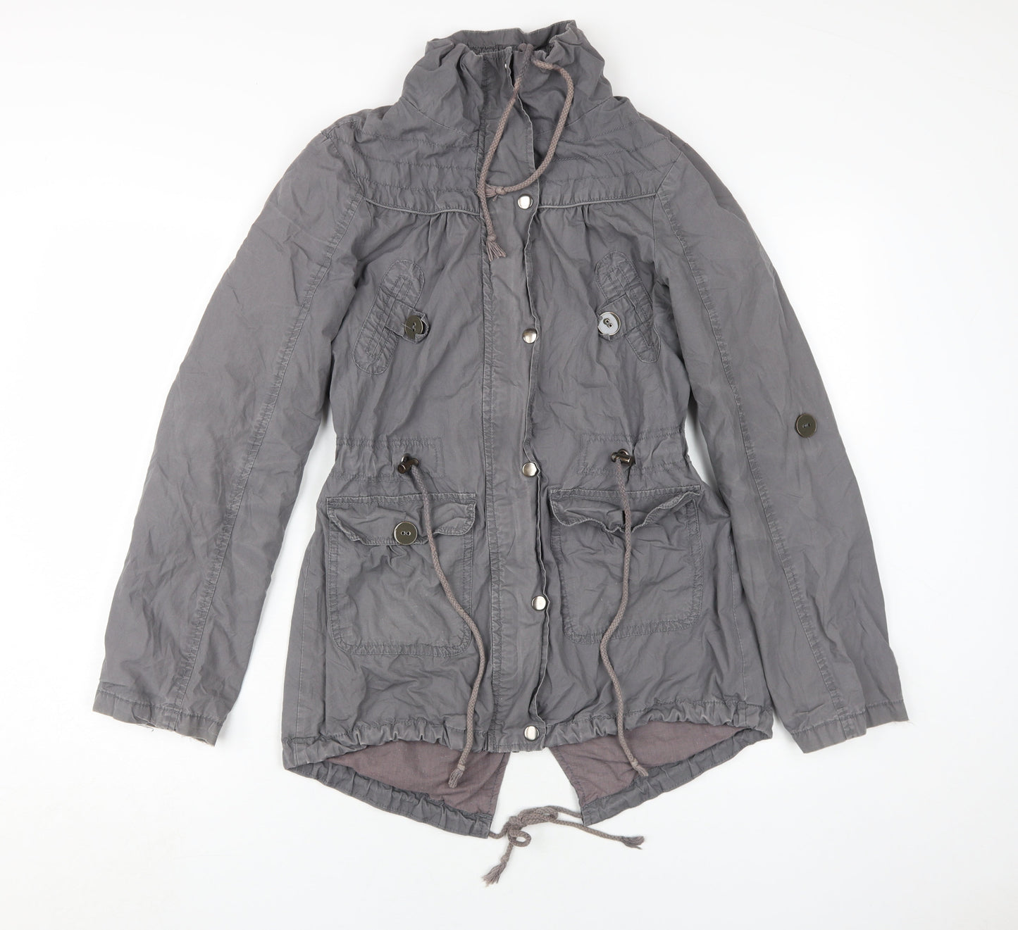Womens UK Size 8 Dorothy Perkins Grey Parka Coat
