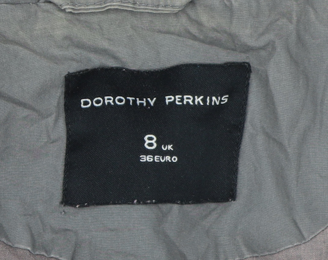 Womens UK Size 8 Dorothy Perkins Grey Parka Coat