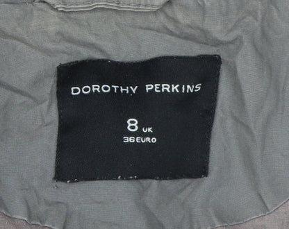 Womens UK Size 8 Dorothy Perkins Grey Parka Coat