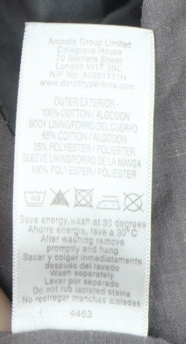 Womens UK Size 8 Dorothy Perkins Grey Parka Coat