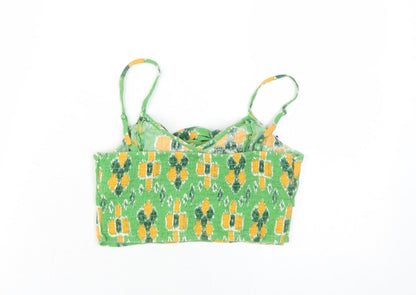 Aerie Women's Green Geometric Cropped Tank Top Size S