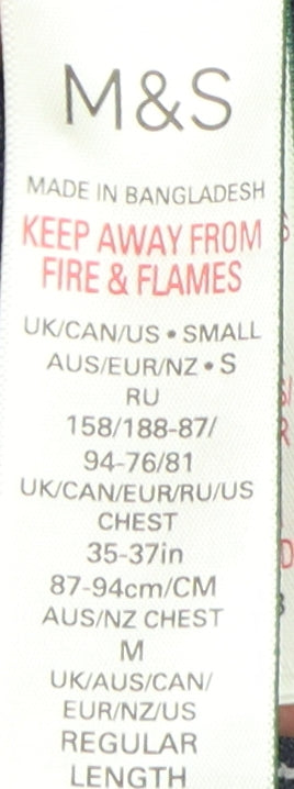 Marks and Spencer Men's Blue Striped Polo S