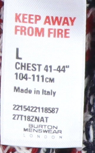 Burton Men's Ivory Fair Isle Crew Neck Jumper - Size L