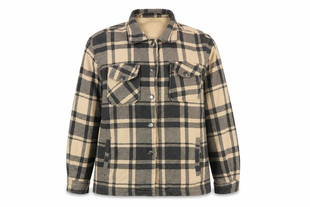 Quiz Women's Beige Plaid Jacket S Casual Button Classic