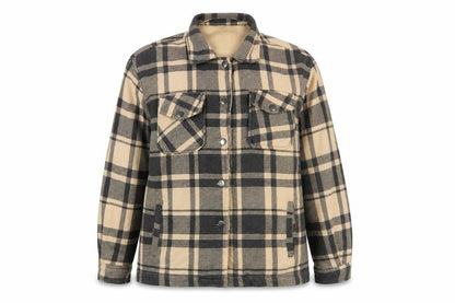 Quiz Women's Beige Plaid Jacket S Casual Button Classic