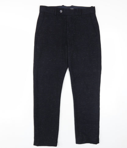 H&M Men's Black Regular Fit Wool Blend Dress Pants