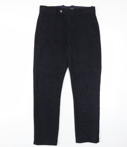 H&M Men's Black Regular Fit Wool Blend Dress Pants