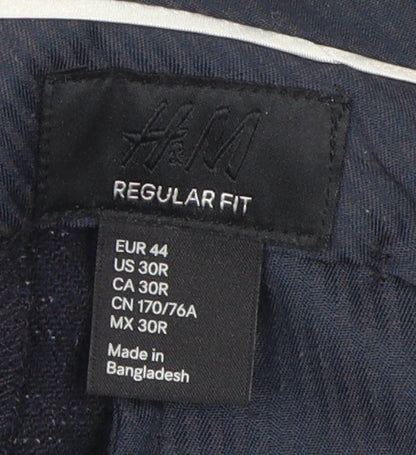 H&M Men's Black Regular Fit Wool Blend Dress Pants