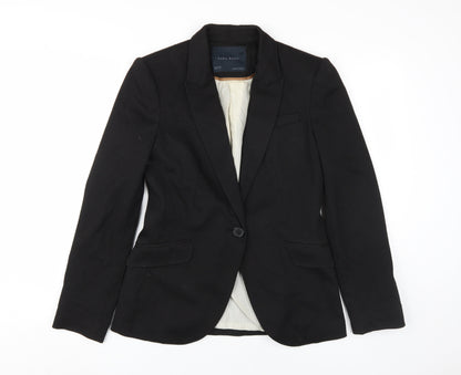 Zara Women's Black Blazer Size 12 Regular Notch Lapel