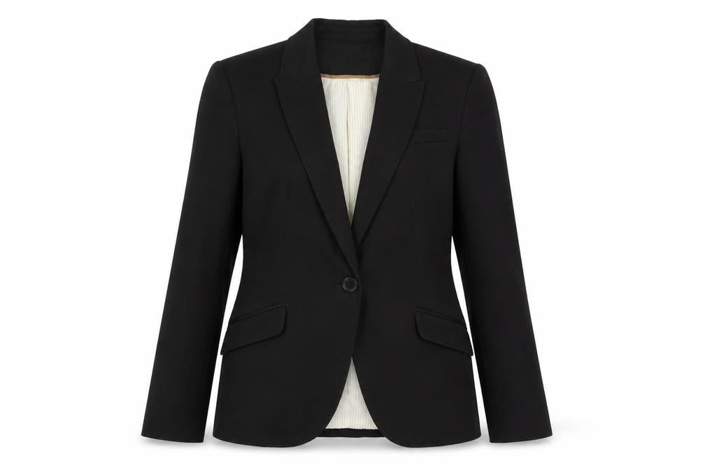 Zara Women's Black Blazer Size 12 Regular Notch Lapel