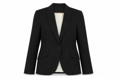 Zara Women's Black Blazer Size 12 Regular Notch Lapel