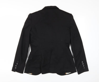 Zara Women's Black Blazer Size 12 Regular Notch Lapel