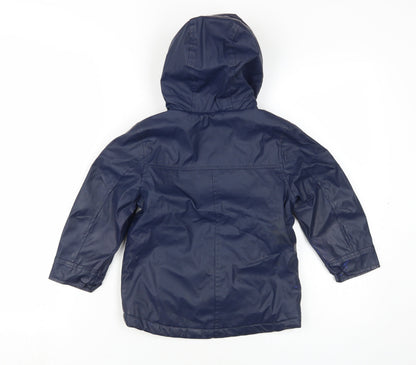 John Lewis Boys Blue Parka Coat 3 Years Winter Hooded