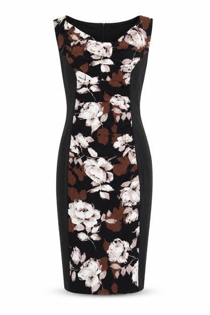 Phase Eight Women's Black Floral Bodycon Dress Size 12