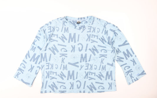 Disney Women's Blue Crew Neck Jumper Size 16