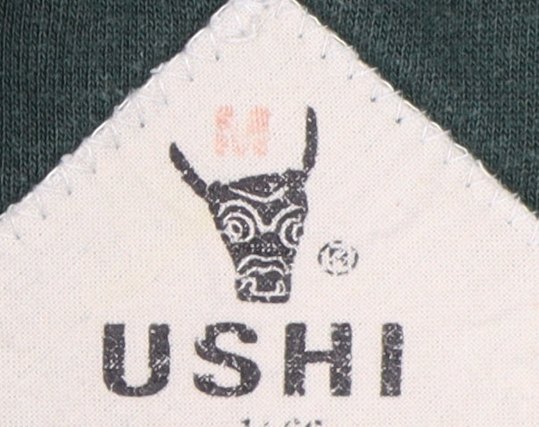 USHI Men's Green Pullover Hoodie, Logo, Size M, Hooded