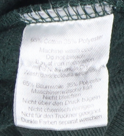 USHI Men's Green Pullover Hoodie, Logo, Size M, Hooded