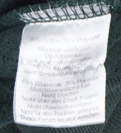 USHI Men's Green Pullover Hoodie, Logo, Size M, Hooded