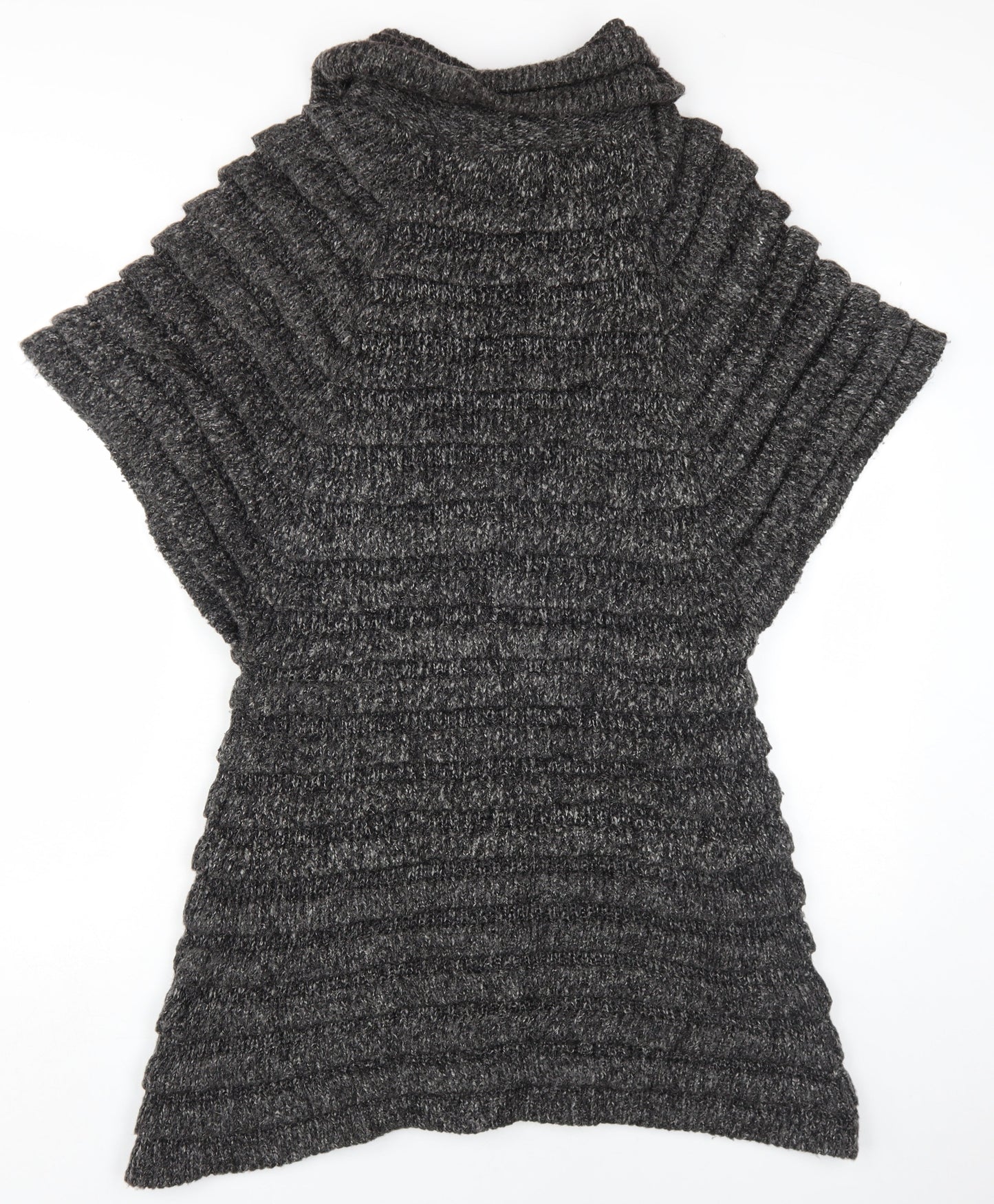 Amy's Page Women's Black Cape Jumper M Zip Knit
