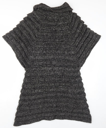 Amy's Page Women's Black Cape Jumper M Zip Knit
