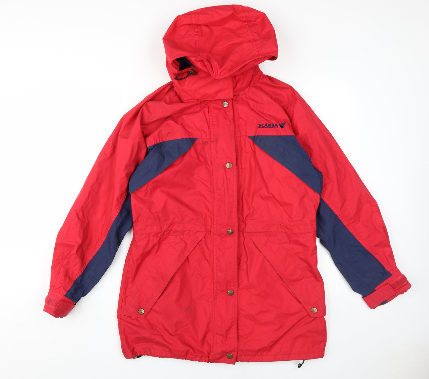 Womens UK Size 10/12 SCANDA Red Parka Coat