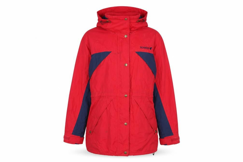 Womens UK Size 10/12 SCANDA Red Parka Coat