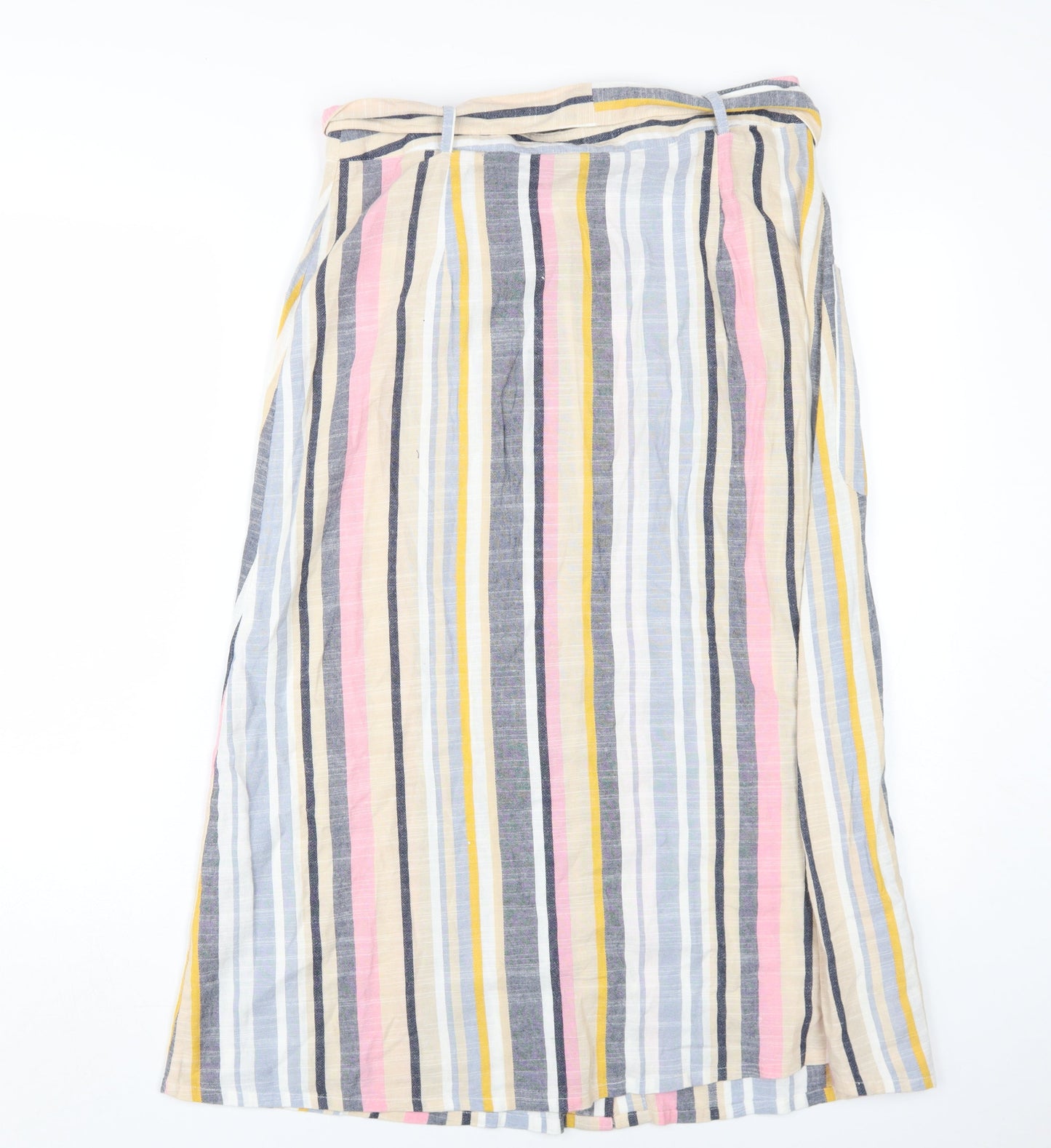 Next Women's Striped Midi Skirt, Size 12, A-Line, Pockets