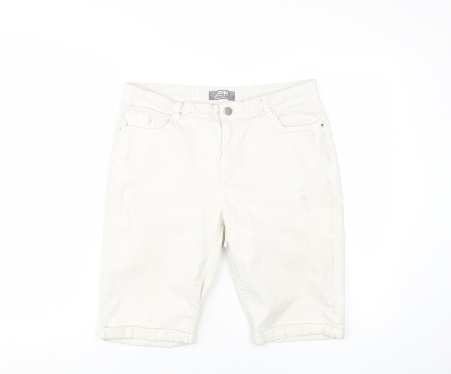 Dorothy Perkins Women's Ivory Bermuda Shorts Size 14