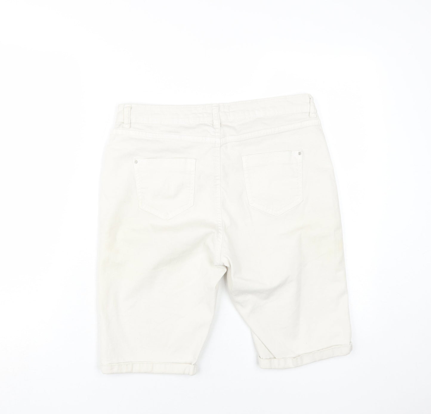 Dorothy Perkins Women's Ivory Bermuda Shorts Size 14