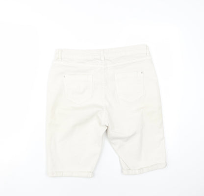 Dorothy Perkins Women's Ivory Bermuda Shorts Size 14