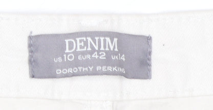 Dorothy Perkins Women's Ivory Bermuda Shorts Size 14