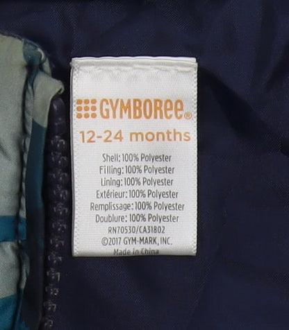 Gymboree Unisex Toddler Dinosaur Puffer Jacket, 12-24 Months