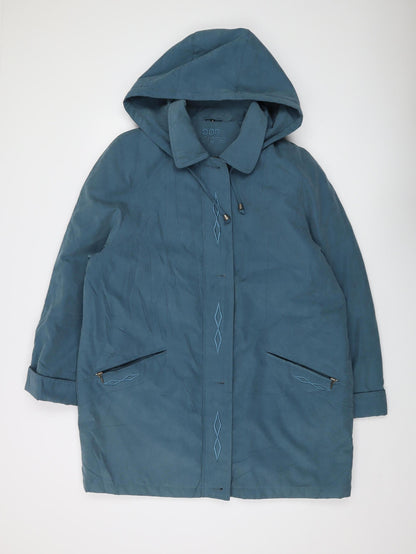 Bon Marché Women's Blue Hooded Mid-Length Coat M