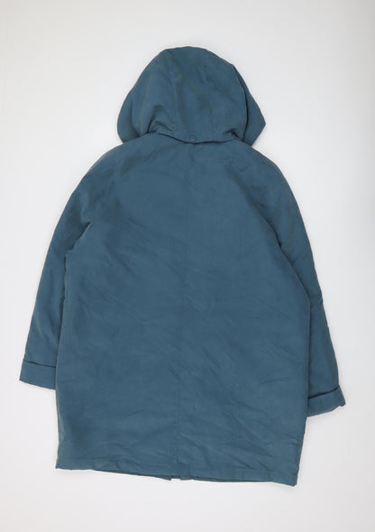 Bon Marché Women's Blue Hooded Mid-Length Coat M