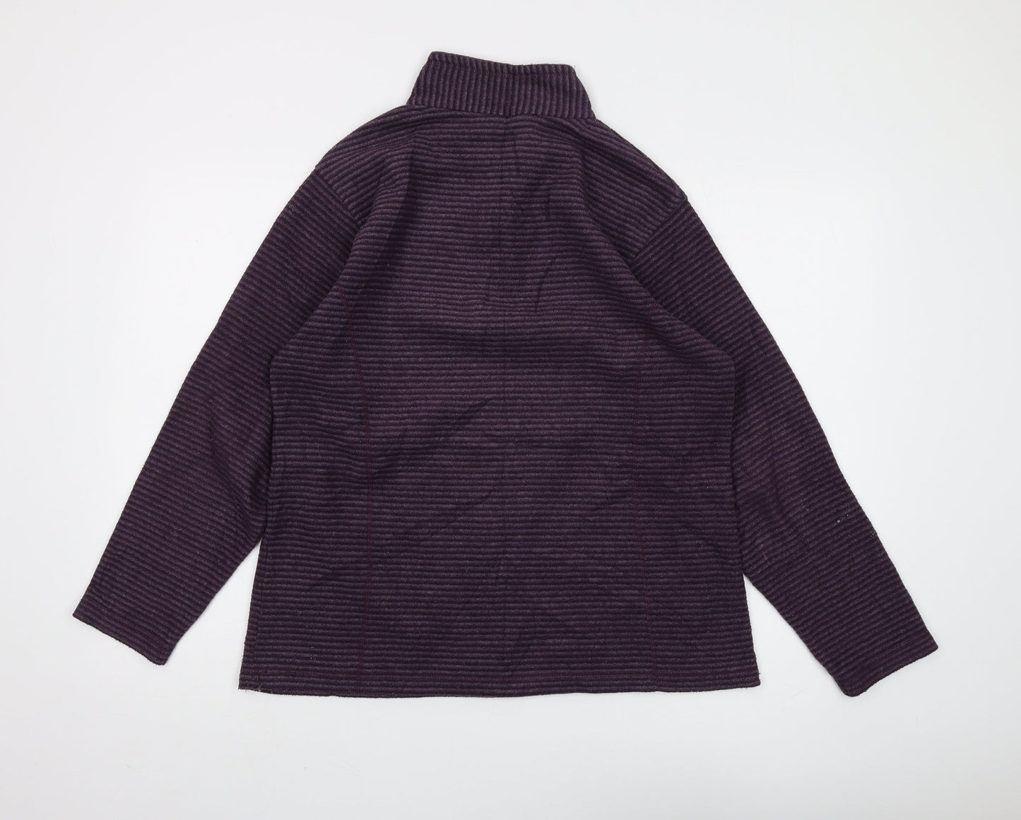 Regatta Women's Purple Striped 1/4 Zip Sweatshirt, Size 14