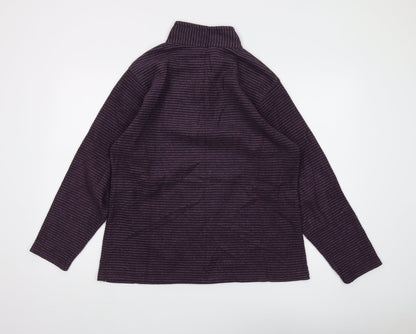 Regatta Women's Purple Striped 1/4 Zip Sweatshirt, Size 14