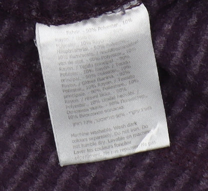 Regatta Women's Purple Striped 1/4 Zip Sweatshirt, Size 14